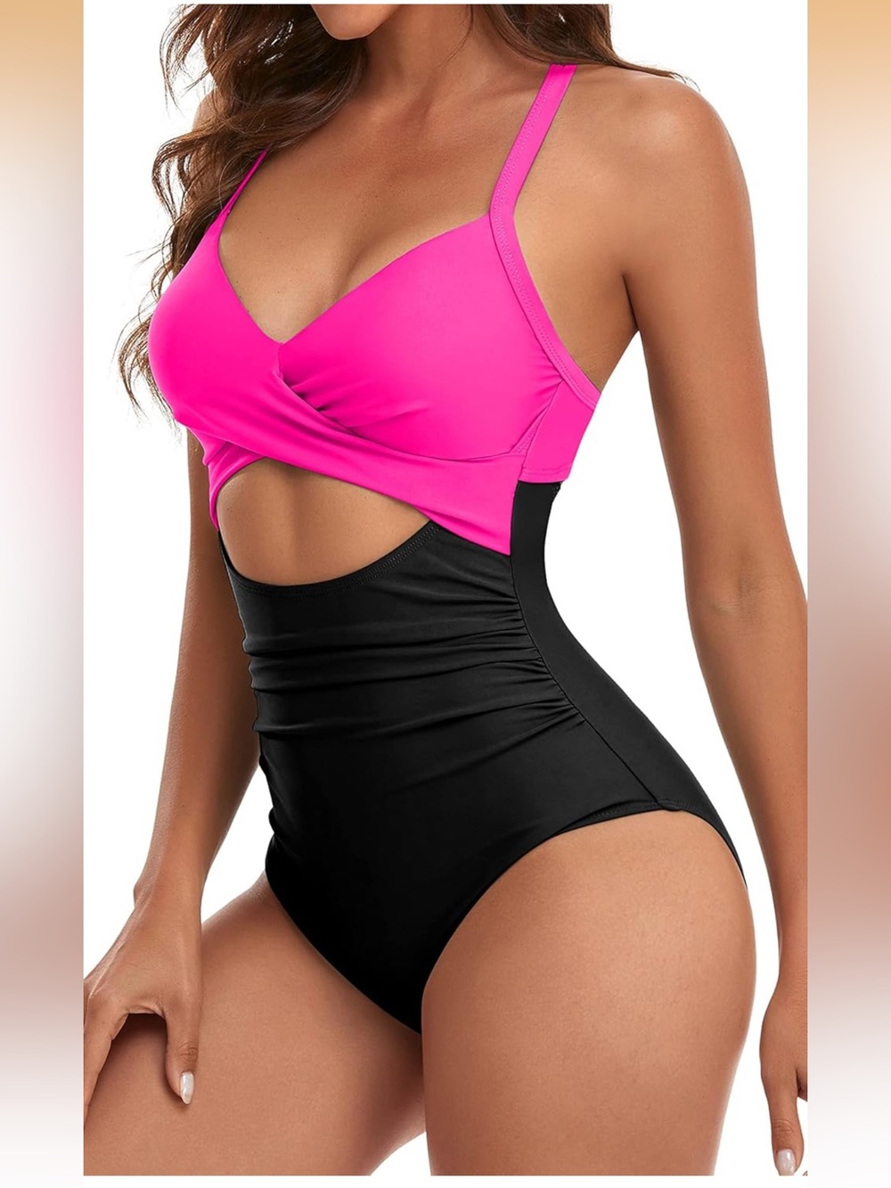 Eomenie One Piece Swimsuit Tummy Control Cutout High Waisted M. 2016/bb5-2 - Picture 2 of 5